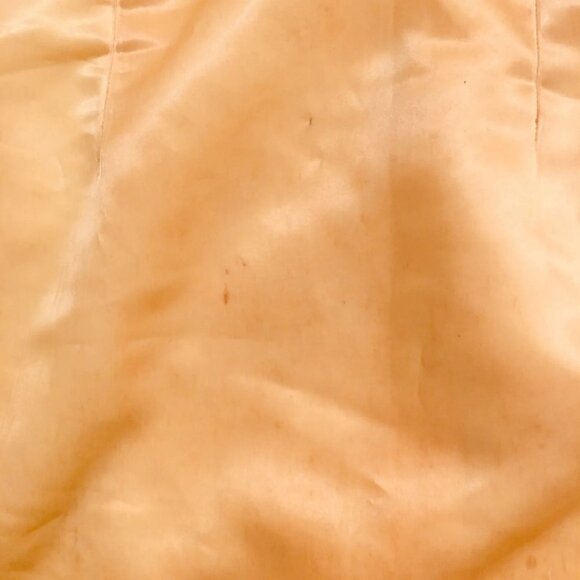 UNBRANDED Hand-Made Vintage 60s Green Lace Yellow Satin Beaded Fitted Dress XXS - Picture 13 of 14